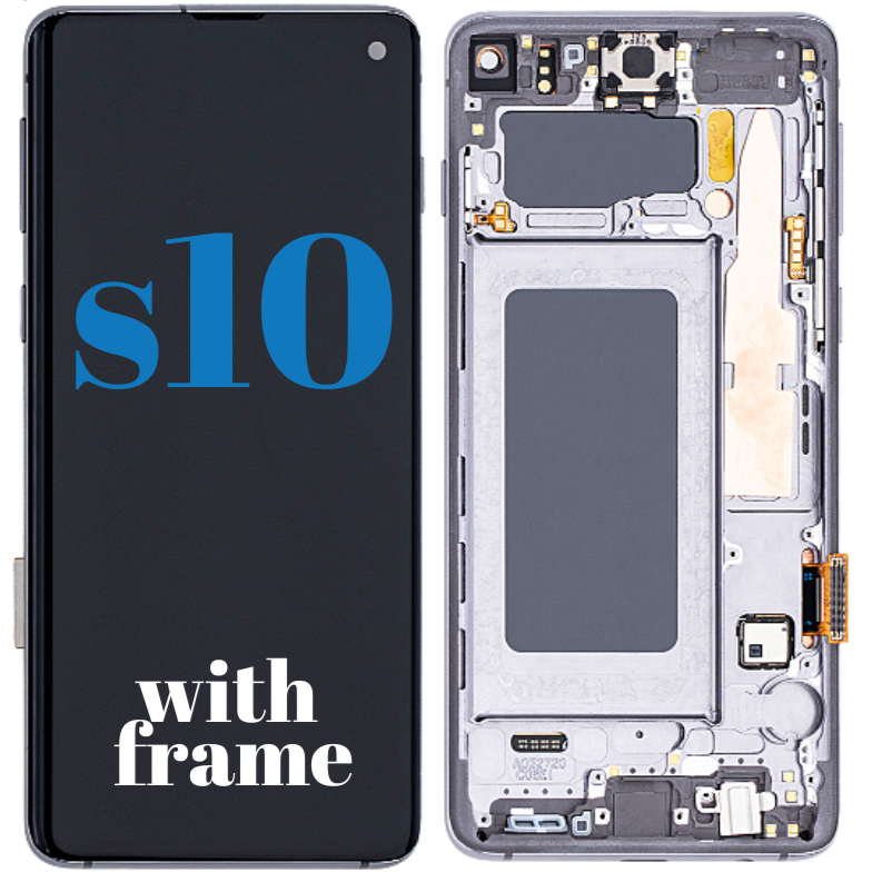 Samsung Galaxy S10 LCD Screen Digitizer Replacement With Frame-Black OEM  (SM-G973)