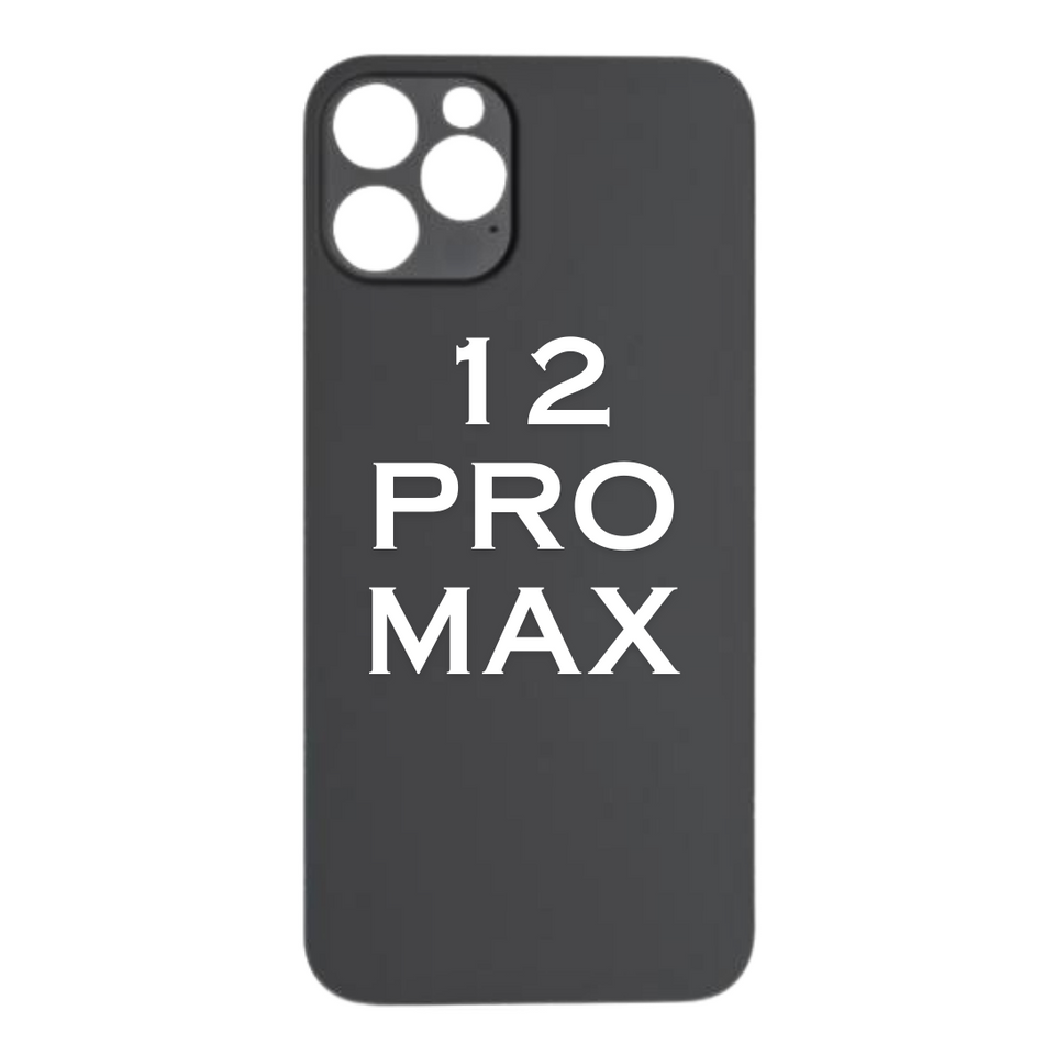iPhone - 12 Pro Max - Back Glass - With Adhesive BLACK
