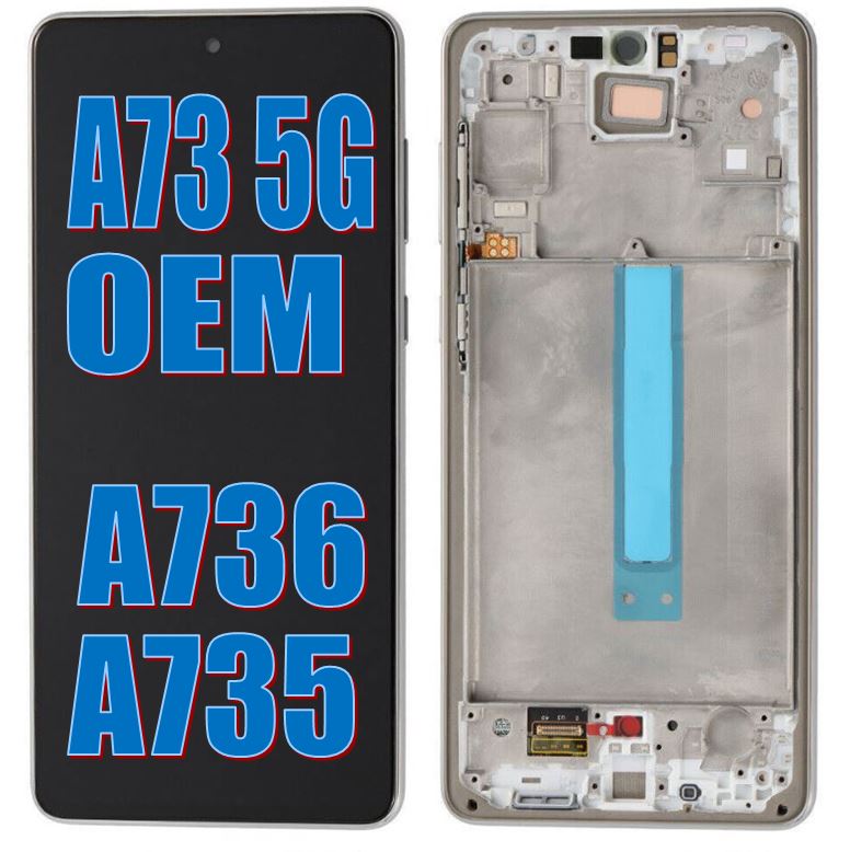 A73 (A736/2022) /  (A735/2022) LCD with Frame Silver OEM