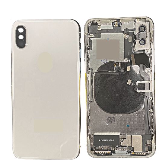 iPhone-X Back Housing with Full Parts+Adhesive - OEM - White including charging port