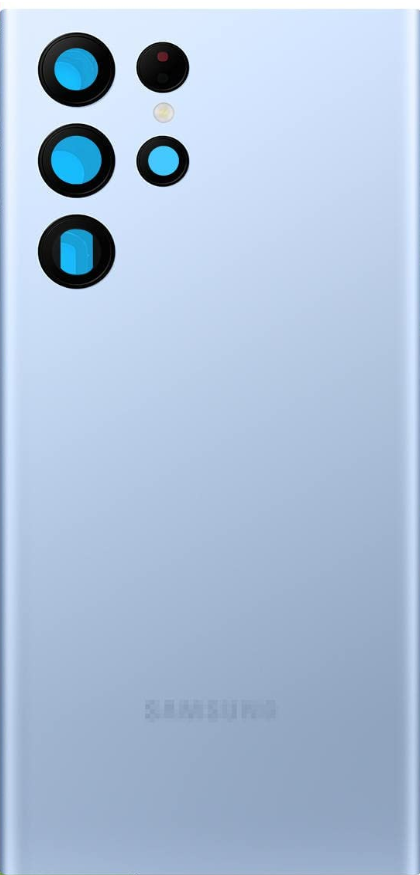 Samsung Galaxy S22 Ultra Back Glass Cover With Camera Lens And Adhesive-Blue