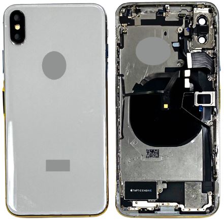 iPhone-XS MAX-Back Housing with Full Parts With Adhesive  (charging port incluided)-OEM -White including charging port