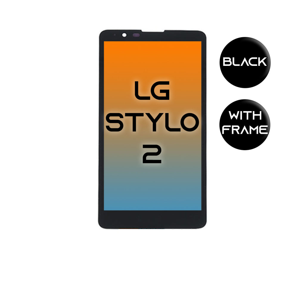 Stylo 2 LCD Display Assembly With Frame - Black (LS775) (VS835)
