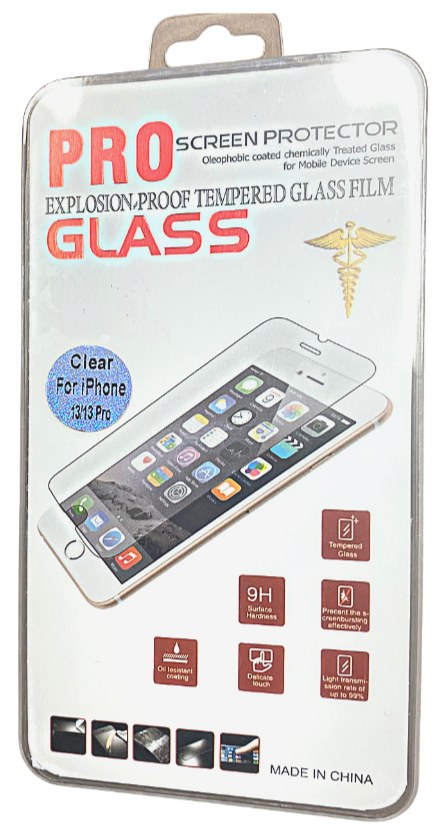 iPhone-13/13 Pro-Premium Tempered Glass-Clear (Pack of 100)