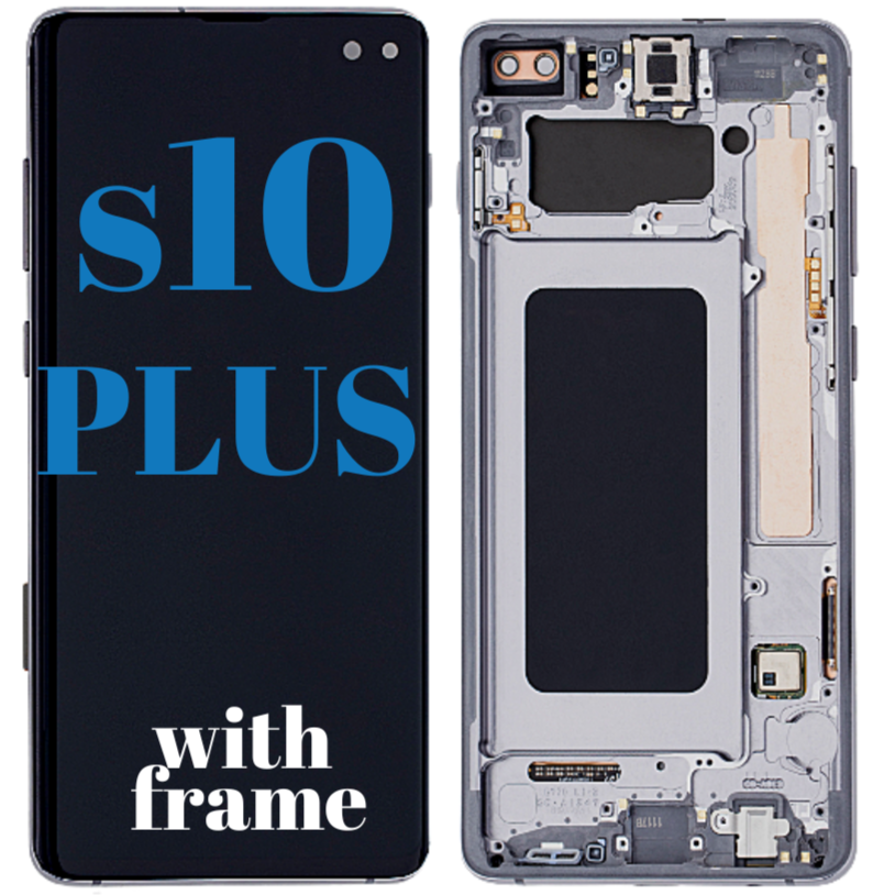 Samsung Galaxy S10 Plus LCD Display Assembly With Frame SILVER-OEM  (SM-G975)