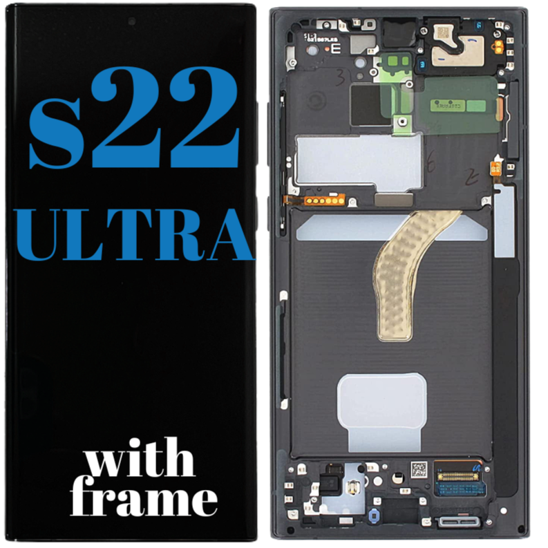 Samsung Galaxy S22 Ultra OEM LCD Display Assembly With Frame Black  (SM-S908)