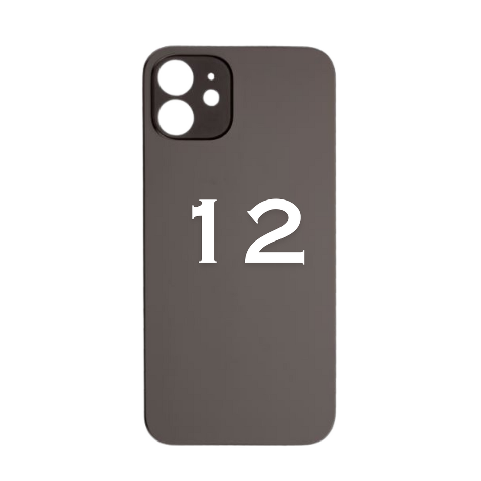 iPhone  - 12 - Back Glass - With Adhesive - Black
