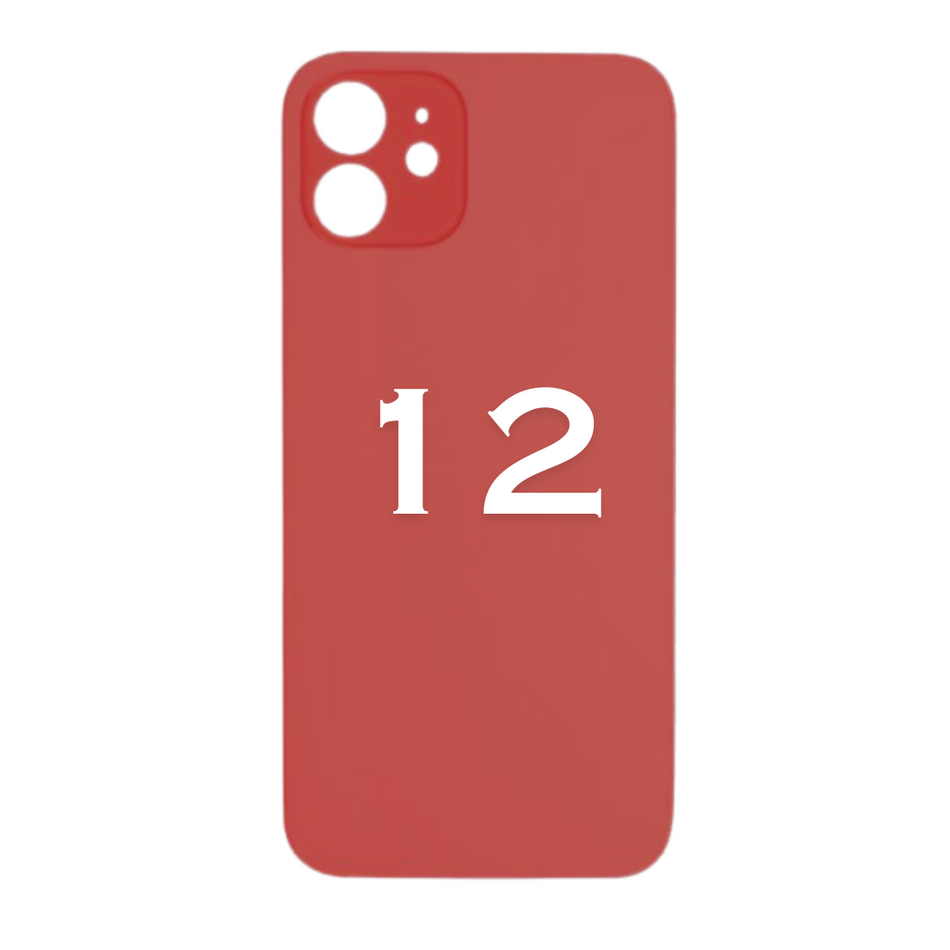 iPhone - 12 - Back Glass - With Adhesive - Red