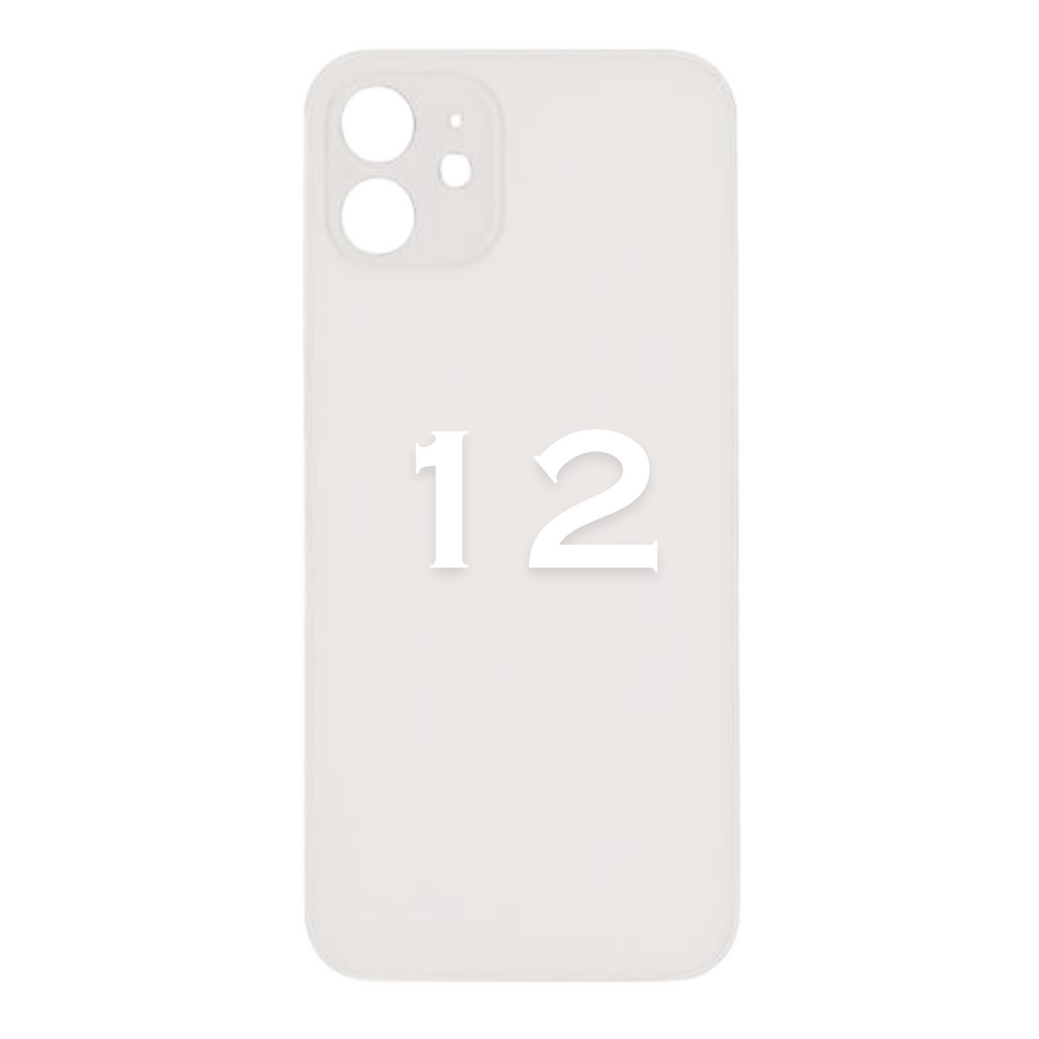 iPhone - 12 - Back Glass - With Adhesive - White