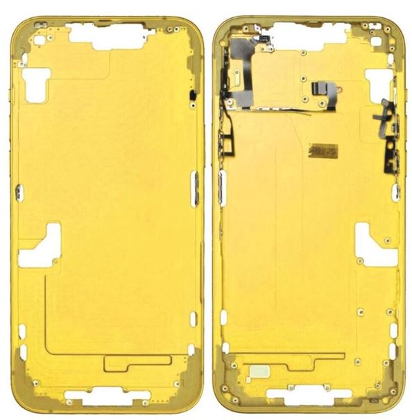 iPhone 14 Plus Middle Frame Housing and Back glass with Parts (Yellow)