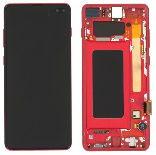 Samsung Galaxy S10 Plus LCD Display Assembly With Frame RED -OEM  (SM-G975)