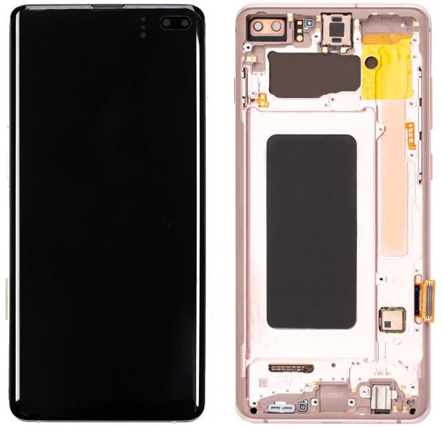 Samsung Galaxy S10 Plus LCD Display Assembly With Frame ROSE GOLD-OEM  (SM-G975)