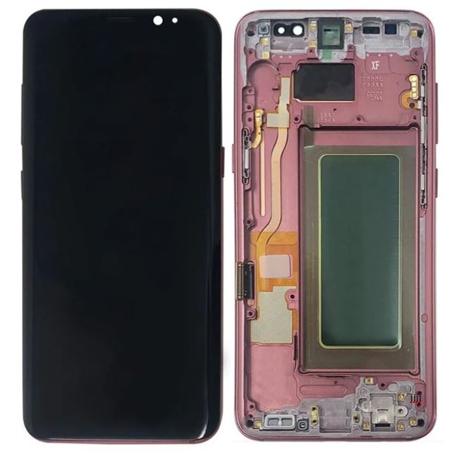Samsung Galaxy S8 LCD Display Assembly With Frame Pink-Refurbished (SM-G950)