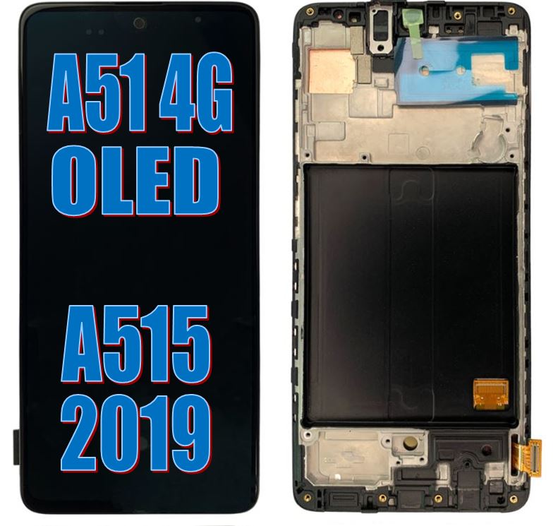 Samsung Galaxy A51 4G OLED LCD Screen Digitizer - With Frame - Black