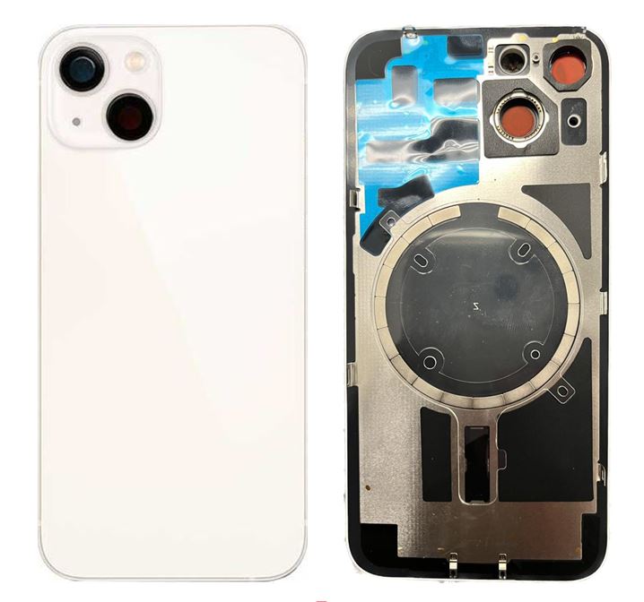 Back Glass with Steel Plate and Magnets Compatible for iPhone 14  White