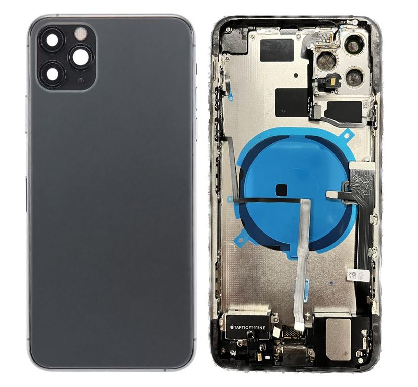Back Housing With Small parts installed  For iPhone 11 Pro Max OEM (Grade: A) Black (original color)