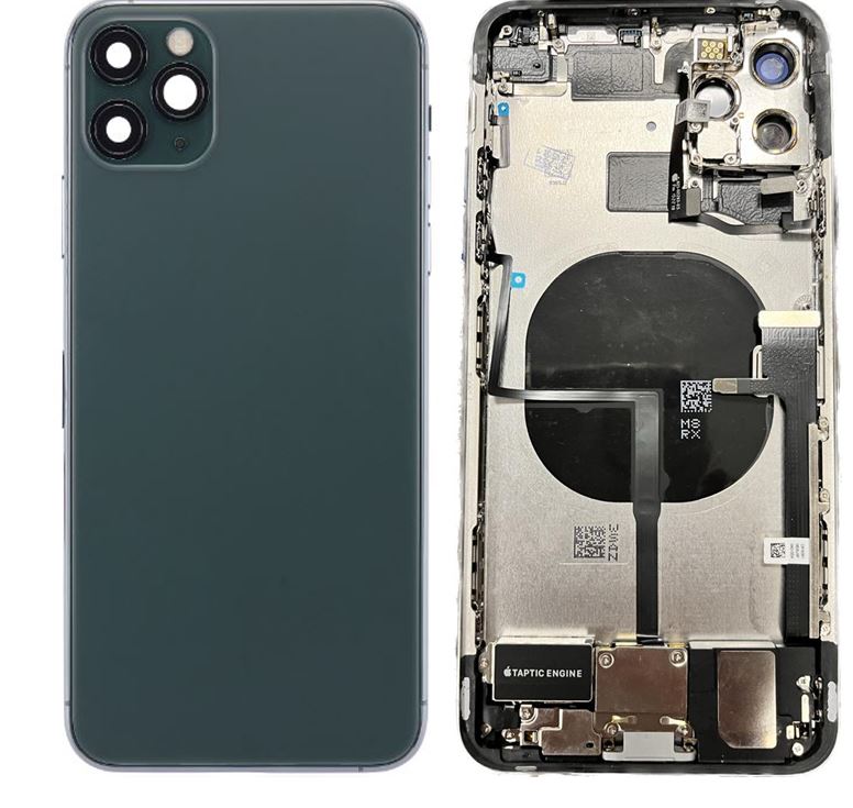 Back Housing With Full parts installed (charging port included) For iPhone 11 Pro Max OEM (Grade: A) Midnight Green (original color)