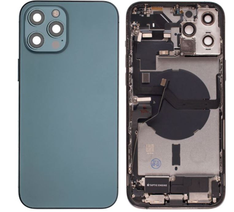 iPhone 12 Pro Max Housing With Full Small Parts (included charging port oem) Blue