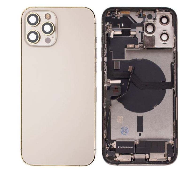 iPhone 12 Pro Max Housing With Full Small Parts (included charging port oem) Gold