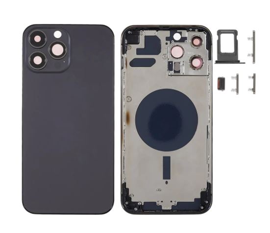 iPhone 13 Pro Housing Without Parts- Black (includes hard buttons and sim card tray)