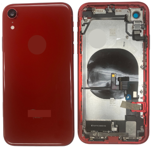 iPhone-XR-Back Housing with Full Parts+Adhesive -OEM  -Red including charging port