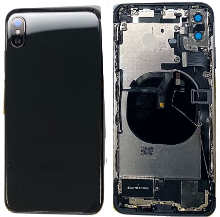 iPhone-XS MAX-Back Housing with Full Parts With Adhesive  (charging port incluided) -OEM -Black including charging port