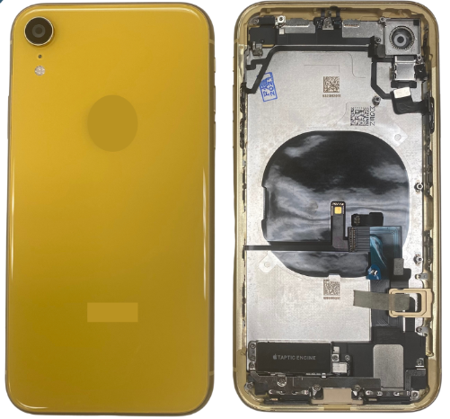 iPhone-XR-Back Housing with Full Parts -OEM Yellow including charging port