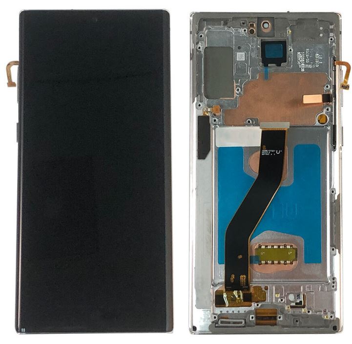 Samsung-Galaxy-Note 10 Plus OEM LCD Display Assembly With Frame - Silver