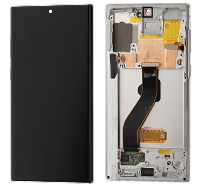 Samsung-Galaxy-Note 10-OEM LCD Display Assembly With Frame - Silver