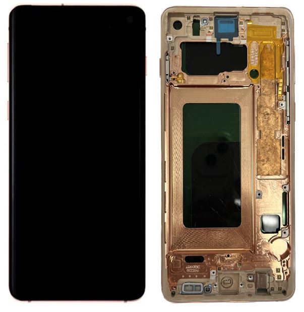 Samsung Galaxy S10  LCD Screen Digitizer Replacement With Frame-Bronze OEM (SM-G973)