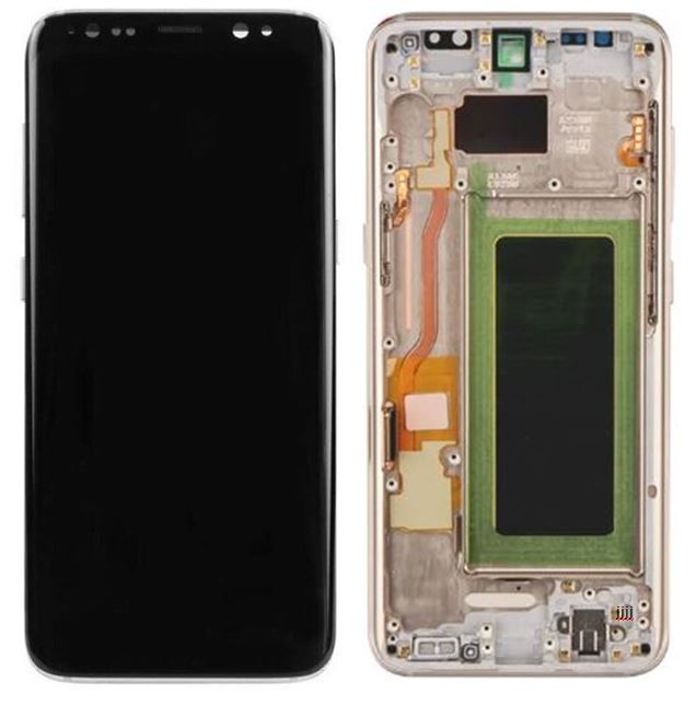 Samsung Galaxy S8 LCD Display Assembly With Frame Gold-Refurbished (SM-G950)