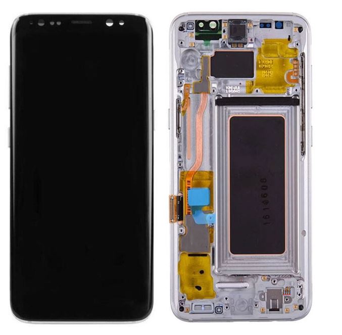 Samsung Galaxy S8 LCD Display Assembly With Frame Silver -Refurbished (SM-G950)