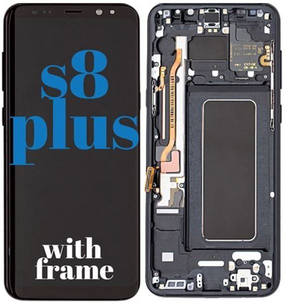 Samsung S8 Plus LCD Display Assembly With Frame Black-Refurbished (SM-G955)