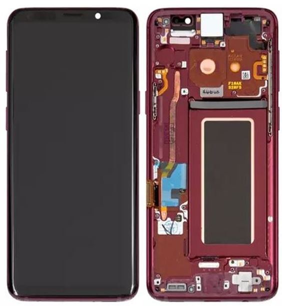 Samsung Galaxy S9 LCD Replacement With Frame Red - OEM (SM-G960)