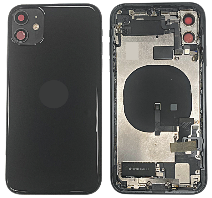 iPhone 11 Back Housing with Full Parts (charging port incluided) With Adhesive -OEM-Black