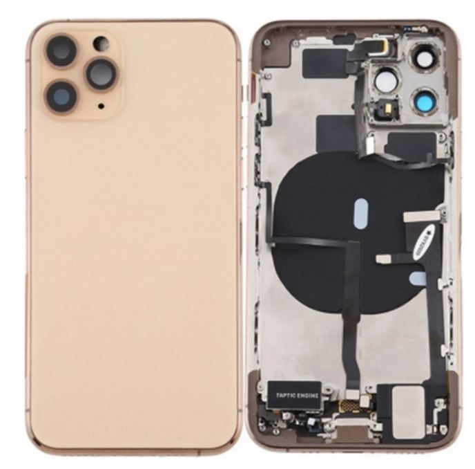 Back Housing With Small parts installed  For iPhone 11 Pro Max OEM (Grade: A) Gold (original color)