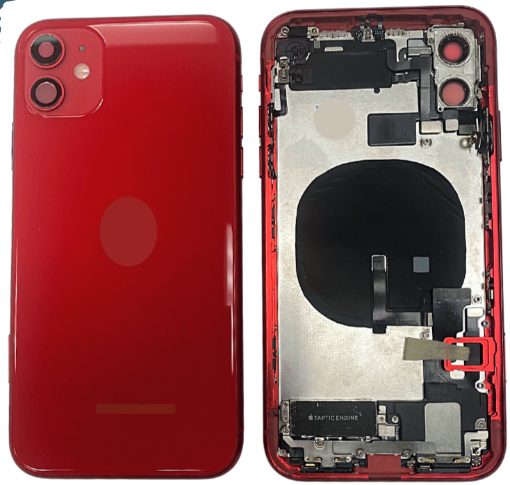 iPhone-11-Back Housing with Full Parts (charging port incluided) With Adhesive-OEM -Red