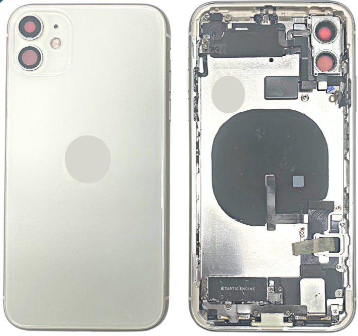 iPhone-11-Back Housing with Full Parts  (charging port incluided)With Adhesive-OEM -White