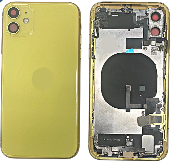 iPhone-11-Back Housing with Full Parts  (charging port incluided)With Adhesive-OEM -Yellow