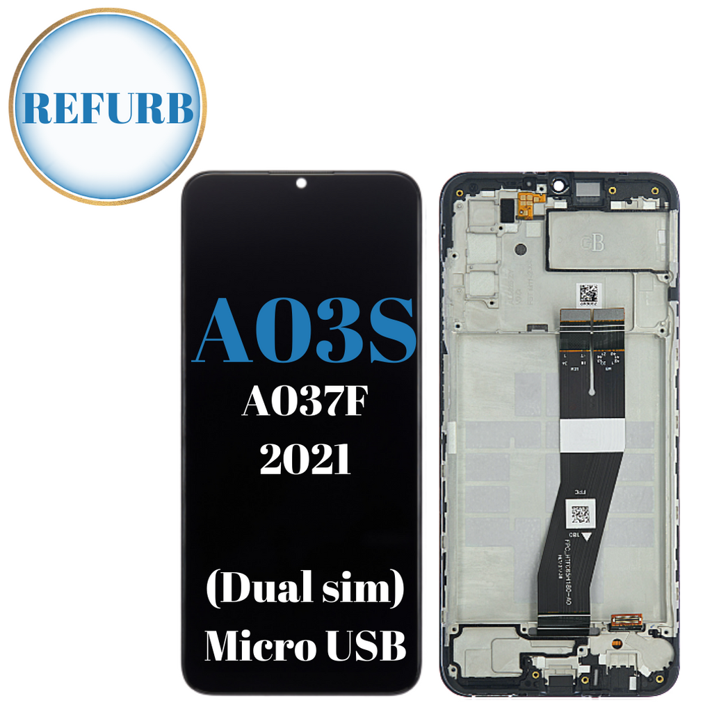 A03S A037F Dual Sim Micro USB LCD Replacement With Frame