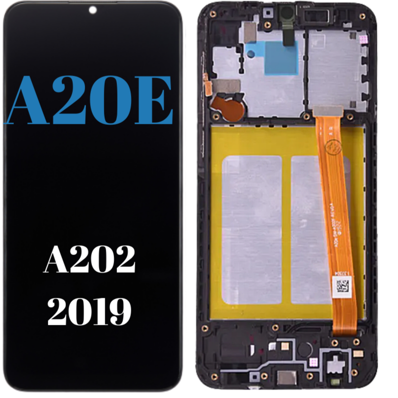 Samsung A20e LCD Display Assembly INCELL With Frame - Black (A202/2019)