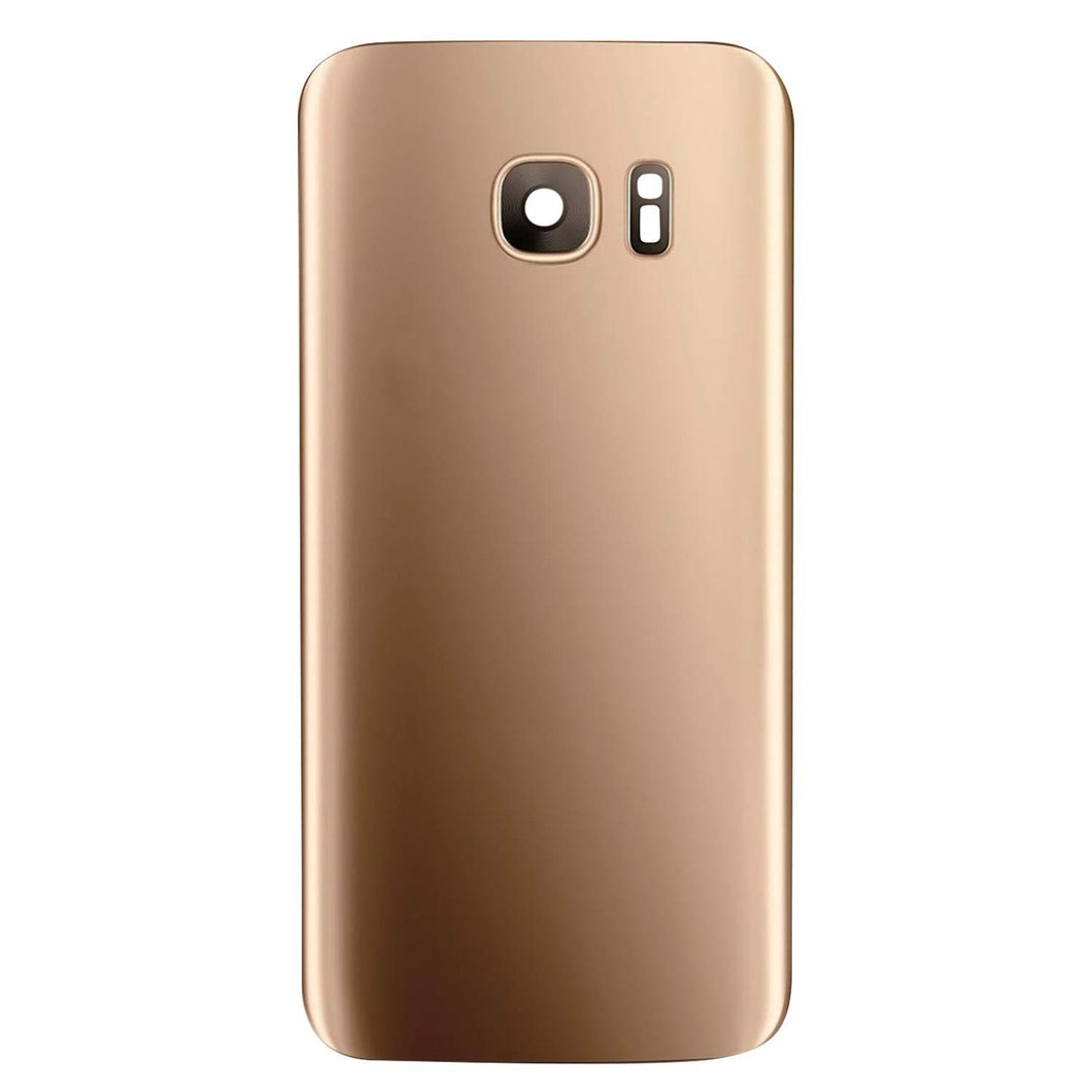 S7 Edge Back Glass With Lens - Gold