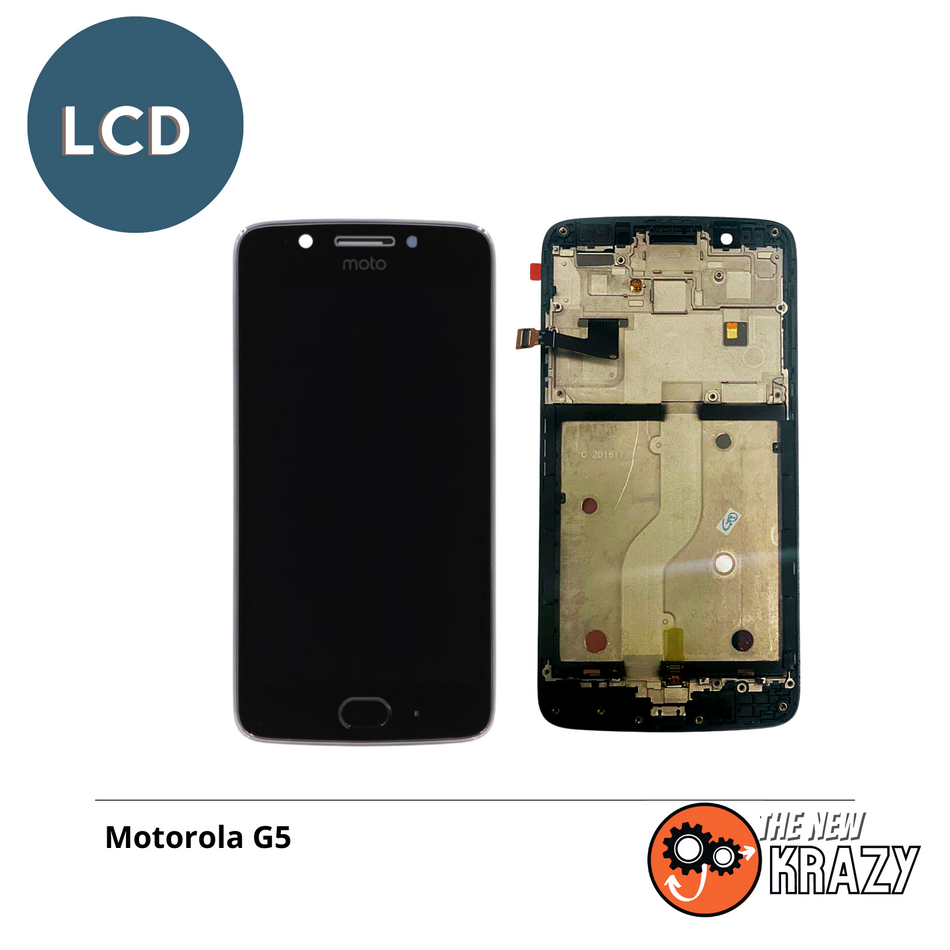 Motorola G5 LCD Display Assembly With Frame - Black (XT1672)