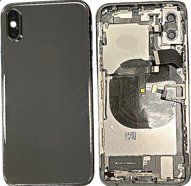 iPhone-XS-Back Housing with Full Parts+Adhesive -OEM -Black including charging port